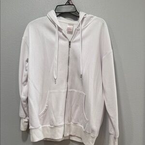No Boundaries White Zip-Up Hoodie